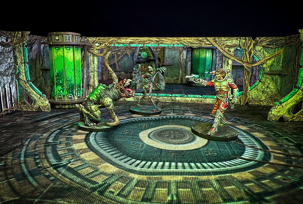 Cassie from Core Space First Born faces off against a Maladum Hellfont